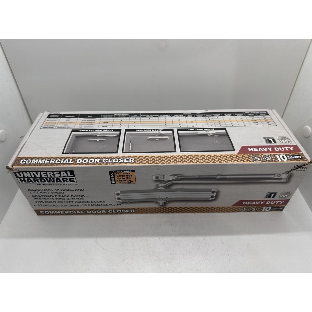 Universal Hardware Heavy Duty Commercial Door Closer Size 1-5 Aluminum New